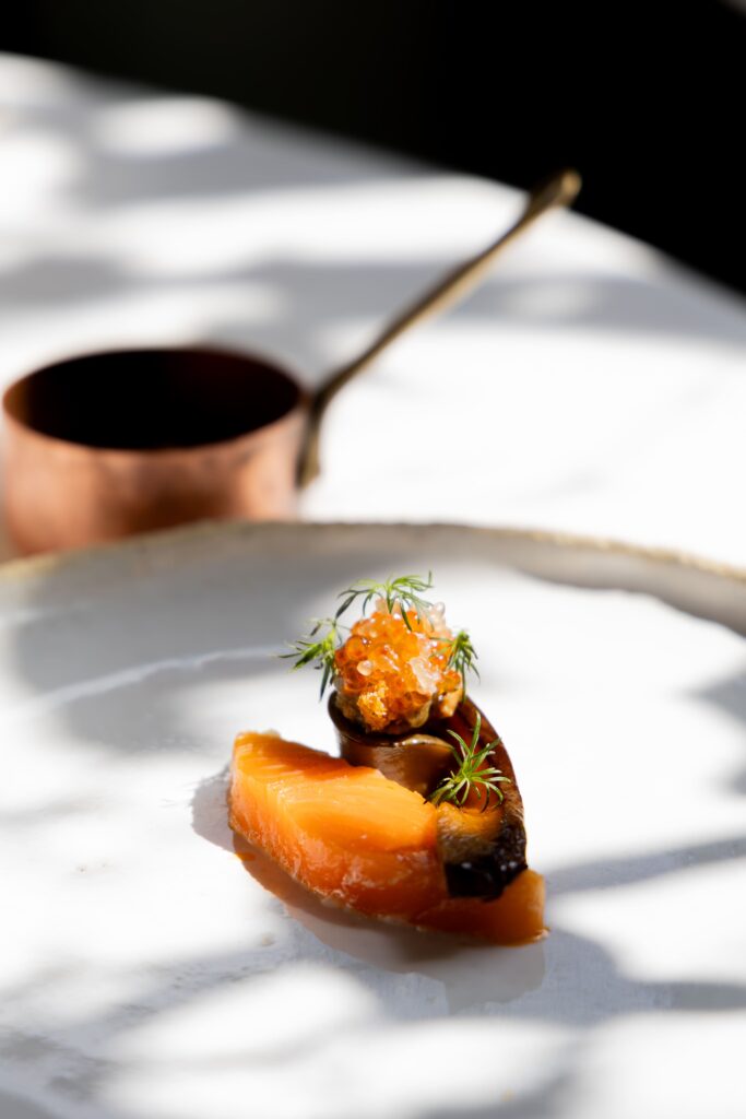 Plat du menu À contre-courant du chef Christophe Pulizzi